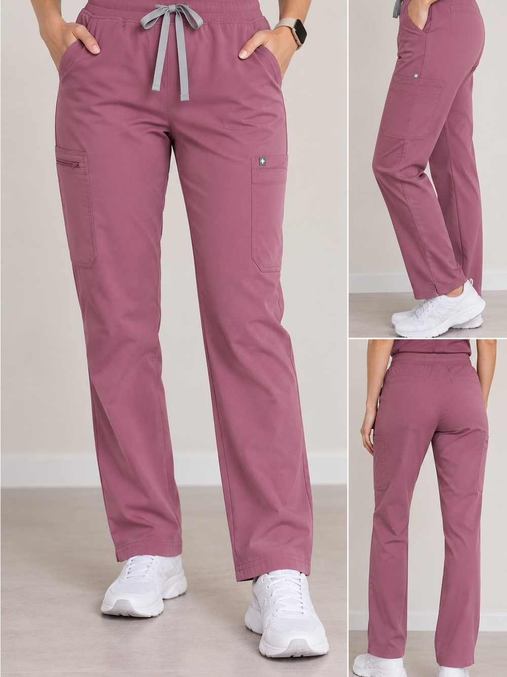 FIGS high waisted Yola scrub pants Mauve dusty rosé technical collection